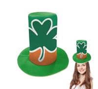 Generisch St Patrick's Day Hat, Festive Topper, Irish Headwear with Shamrock Feature, Green Velvet Leprechaun Cap, Emerald Base with Festive Style, Costume Accessory for Party and Parade