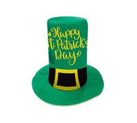Generisch St Patrick's Day Hat, Festive Topper, Irish Headwear with Shamrock Feature, Green Velvet Leprechaun Cap, Emerald Base with Festive Style, Costume Accessory for Party and Parade