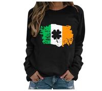 Generisch St Patrick's Day Women's Crew Neck Turtleneck Knitted Sweatshirt, black, XXL