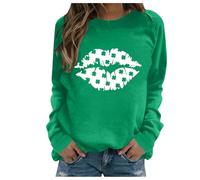 Generisch St Patrick's Day Women's Fine Knit Crew Neck Sweatshirt, Green, M