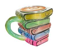 Generisch Stack of Books Coffee Cup, Handmade Colourful Book Cup, Large Volume Drinking Cup, Kitchen Accessories for Tea, Latte, Milk, Cappuccino