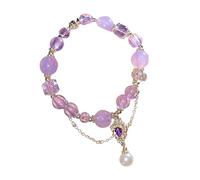Generisch Stackable Bracelets Couple Rings Colors A Of And Delicate Charm A For Friends Wisteria Flower Bracelet. Choice of Bracelets Plated Colours Jewellery, one size, Artificial Crystal