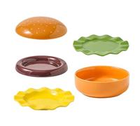 Generisch Stackable Burger Plate Set | Stackable Ceramic Tableware | Party Serveware - For Party Host Event Planner Family Dinner Outdoor Picnic Birthday Barbecue Holiday Breakfast