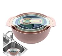 Generisch Stackable Measuring Cups - Measuring Cups for Kitchen | Mixing Bowls with Measuring Cups | 10 Pieces Measuring Cups Sifter Colander, Ergonomic Colourful Nesting Bowls for Preparing Baking
