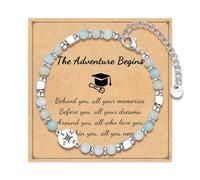 Generisch Stackable Pearl 4 Natural Rings bracelet for girls and women, high school and university class inspirational graduation gifts 2024 Valentine Magnetic Jewelry Choice Jewelry, one size, Zinc