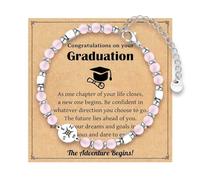 Generisch Stackable Pearl 4 Natural Rings bracelet for girls and women, high school and university class inspirational graduation gifts 2024 Valentine Magnetic Jewelry Choice Jewelry, one size, Zinc