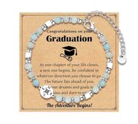 Generisch Stackable Pearl 4 Natural Rings bracelet for girls and women, high school and university class inspirational graduation gifts 2024 Valentine Magnetic Jewelry Choice Jewelry, one size, Zinc