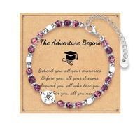 Generisch Stackable Pearl 4 Natural Rings bracelet for girls and women, high school and university class inspirational graduation gifts 2024 Valentine Magnetic Jewelry Choice Jewelry, one size, Zinc