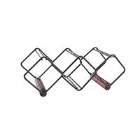 Generisch Stackable Wine Rack Made of Iron and Wood, Stylish Home Decor, Simple Design for Kitchen or Living Room, Space Saving Storage Solution