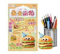 Generisch Stacked 3D Building Stickers - Relaxing Miniature Crafts | Mini Scenes Building 3D Stickers - for Classroom Reward, Scrapbooking, Side Decoration, Home Decoration and Birthday Party