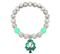 Generisch Stainless Rhodonite Beads Jewelry Hand Bracelet Luminous Yoga Beads Messages Precious Colors Valentine's Day Jewelry, one size, Metal