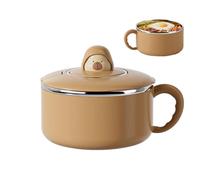 Generisch Stainless Steel Bowl, 1.2 L Instant Noodle Tableware, Draining Pasta Bowl with Lid - For Sandwiches, Household, Kitchen, On the Go Office