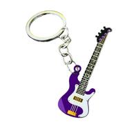Generisch Stainless Steel Guitar Keyring Music Pendant Keyring Embossed Metal Charm Gift For Guitar Players Backpack Accessories Robust Fashion Object For Everyday Use