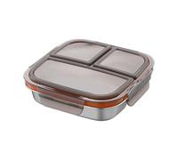 Generisch Stainless Steel Lunch Box - Adult Lunch Boxes | Dee Leakproof Food Bowls 600ml with 3 Compartments | 600ml Waterproof Container with 3 Compartments for Camping, Picnic,