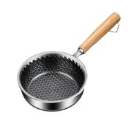Generisch Stainless Steel Pot | Non-Stick with Wooden Handle | Mini for Fried Eggs | for Eggs, Pastries, Pork, Chicken, Home, Hotel, Restaurant, Canteen, Breakfast Shop