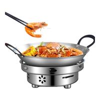 Generisch Stainless Steel Pot - Portable Cooking Set with Burner for On the Go - Easy Care and Durable Stainless Steel Pots | For Home Table Top Outdoor Camping Picnic Kitchen Hotel Restaurant