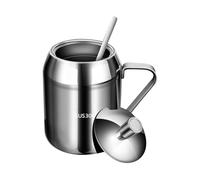 Generisch Stainless Steel Storage Jar, 500 ml, Multi-Purpose Container for Salt, Tea, Sugar Cubes, Ghee, Grains and Dry Goods, Ideal for Living Room, Student Room and Kitchen