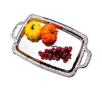 Generisch Stainless Steel Tray | Large Silver Presentation Table Decoration, Decorative Metal Serving Tray | for Kitchen, Living Room, Restaurant, Cafe, Bread, Biscuits, Charcuterie