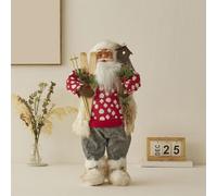 Generisch Standing Santa Claus Decorative Figure, Realistic Santa Claus Figures, Animated for Table Top, Figure, Ornaments, Christmas Party (E1)