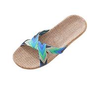 Generisch Start Casual Slippers Shoes on the Beach Slip Briefs Indoor Fashion Women's Shoes for Women, Green, 5 UK