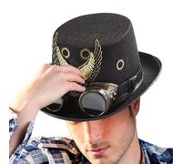 Generisch Steampunk Cylinder - 32 cm Vintage Victorian Hat Headgear Cosplay Masquerade Accessory, Antique Clockwork Look Design Carnival Stage Theatre Photography Festival Costume XL Set ProX!