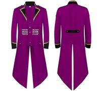 Generisch Steampunk Men's Jacket - Gothic Tailcoat Men's Long Green Medieval Frock Coat Classic Victorian Court Coat Elegant Tuxedo Pirate Vampire Cosplay Performance Clothing Carnival Halloween