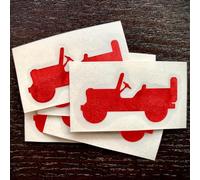 Generisch Sticker Set Suitable for Jeep Willys Wrangler Rim Silhouette 5 Pieces (Red) JPA-5-RED
