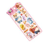 Generisch Stickers for children, silicone animal belly motifs, decorative stickers, mini 3D relief, for suitcase, notebooks, envelopes, glasses, tablet planner, water cups, laptops, wall suitcase