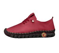 Generisch Stitching Single Shoes Comfortable Flat Tie Mum Shoes Wide Fat Feet Bottom Soft Sole Soft Casual Women Shoes Flat Wedge Heel Shoes Women Blue, Wine Red, 2/2.5 UK