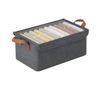 Generisch Storage Box 20 cm Underbed with Lid Fabric Metal MDF Rectangular Shape Stackable Transparent Container Space Saving for Clothes Bed Linen Shoes Cabinet Home