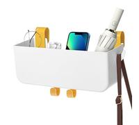 Generisch Storage Box for Bedside Hangings, 31 x 21 x 14.4 cm Organiser Box with Hooks for Cupboard Containers, Bed Organiser for Remote Control, Phone, Tablet, Books