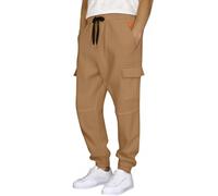 Generisch Straight men's cargo trousers with functional pockets for versatile everyday style, optimal freedom of movement, khaki, 3XL