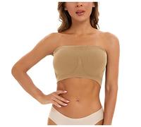 Generisch Strapless Bra, Women's Strapless Bra, Bra Strapless, Bandeau Bra, Push Up Without Underwire Bandeau Top Women's Bralette Seamless Soft Super Comfortable Bandeau Bra Strong Hold Non-Slip Tube
