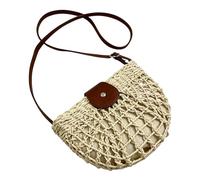 Generisch Straw Bag Summer Women's Shoulder Bag Holiday Shopper Boho Carry Bag Lightweight 24 x 19 x 7 cm Beige Coastal Style Travellers 190 g Elegant, beige, Siehe Beschreibung