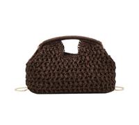 Generisch Straw Clutch Women's - Summer Handbag | Braided Envelope Evening Bag with Removable Chain | Elegant Large Handbag for Wedding, Party, Holiday & Travel