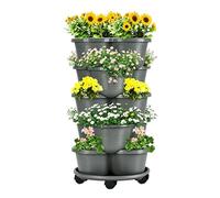 Generisch Strawberry Planter, Five Tier Vertical Stackable Garden Tower, Garden Plant Column Including Pots, for Balcony, Garden, Patio, Greenhouse, Indoor, Outdoor, Backyard
