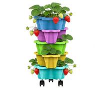 Generisch Strawberry Planter, Multistage Vertical with Drainage, Stackable Plant Tower for Strawberries in the Garden, for Yard, Patio, Balcony, Lawn, Home, Apartment and Farm