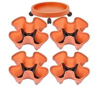 Generisch Strawberry Tower - PP, Vertical Garden Planter, 4-Layer Stackable Flower Pot, Mobile Tray with Wheels for , Balcony, Patio, Office, Indoor, Outdoor