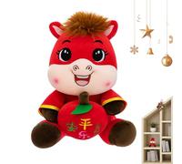 Generisch Stuffed Animal Horse - Chinese New Year Animals, Cartoon 2026 God of Fortune Peace Doll Mascot for Living Sofa Children's Room Bedside Party