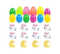 Generisch Stuffed Easter Eggs, Mini Vehicle in the Shape of Easter Bunny and Chick, Pull Back Toy, for Egg Hunt, Gift Bags, Treasure Box, Class Prize, Party, Birthday
