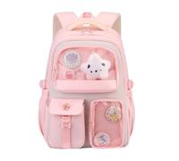 Generisch Stylish Cute School Backpack for Teen Girls Large Capacity Durable Bookbag with Design for Elementary School Students, pink, standard size, Rucksack Backpacks
