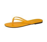 Generisch Stylish Flat Beach Sandals with Woven Toe Loop for Leisure Summer Trips, yellow, 10 UK