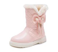 Generisch Stylish girls' winter boots with robust tread sole for optimal grip, cosy warmth in the cold season, pink, 11.5 UK Child