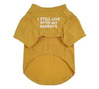 Generisch Stylish Pug Crew Neck T-Shirt for Pets, Soft Teddy Fabric Design, Comfortable Animal Clothing, Ideal Dogs, Cats, Fashion (Yellow, XXL)