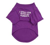 Generisch Stylish Pug Crew Neck T-Shirt for Pets, Soft Teddy Fabric Design, Comfortable Animal Clothing, Ideal Dogs, Cats, Fashion (Purple, L)