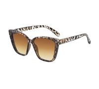 Generisch Stylish Sunglasses - Bold Design Large Square Frame, Trendy Cut Out Temples, UV Protection, Lightweight Fashion Glasses for Women, Travel, Holiday, Everyday Use, White Double Tea