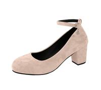 Generisch Stylish women's casual shoes with chunky heel, everyday combination jeans, slip-on design, comfortable fit, timeless elegance, versatile, pink, 7 UK
