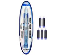 Generisch Stylo Plume Rétractable, Instrument d'Écriture with 5 Cartouches d'Encre, 0.38 mm Pointe Fine Outil De Calligraphie Fournitures De Bureau Pour Esquisse Prise De Notes Rédaction Et Journal