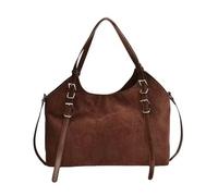 Generisch Suede Tote Bag for Women Work Bags Top Handle Bags Large Capacity Suede Bag Faux Leather Shoulder Satchel Bag Handle for Bags Short, coffee, One Size