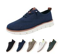 generisch Suit Shoes Men's Breathable Knitted Fabric Lace-Up Shoes Formal Modern Classic Leisure Shoes Oxfords Shoes Wearbreeze Shoes for Men, Breeze Urban Shoes Men 39-48, blue, 48 EU